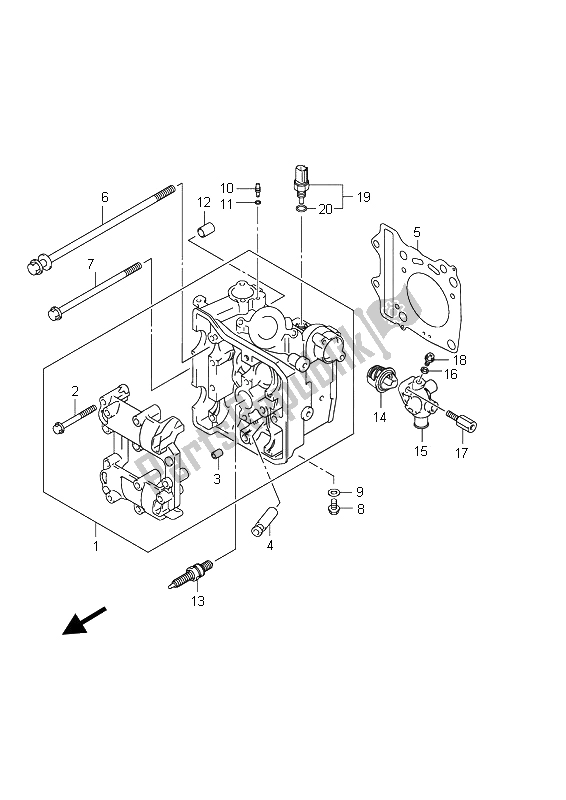 All parts for the Cylinder Head of the Suzuki Burgman AN 400 AZA 2009