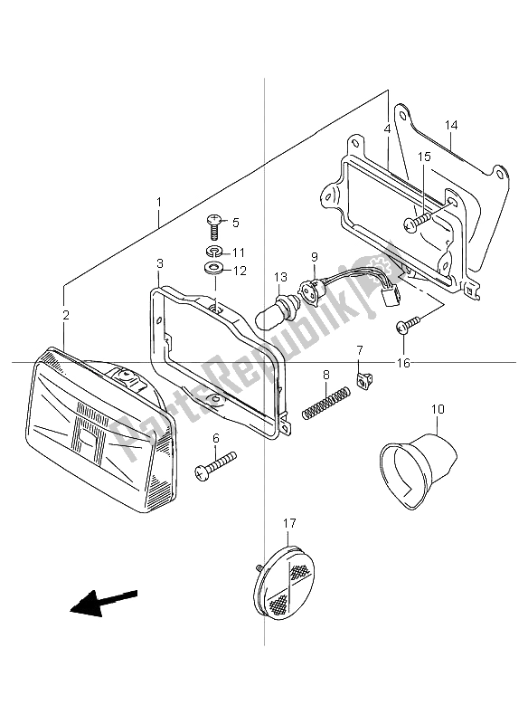 All parts for the Headlamp (e4-e22-e25-e26-e34-e53) of the Suzuki TR 50S Street Magic 1998