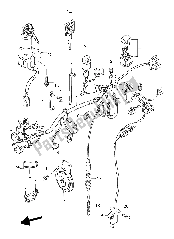 All parts for the Wiring Harness of the Suzuki GS 500E 1995