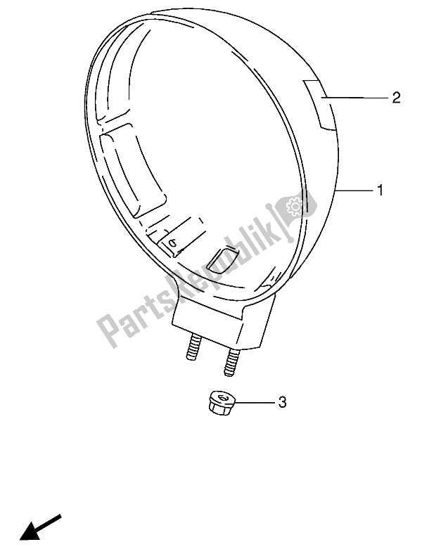 All parts for the Headlamp Housing of the Suzuki VS 800 GL Intruder 1992