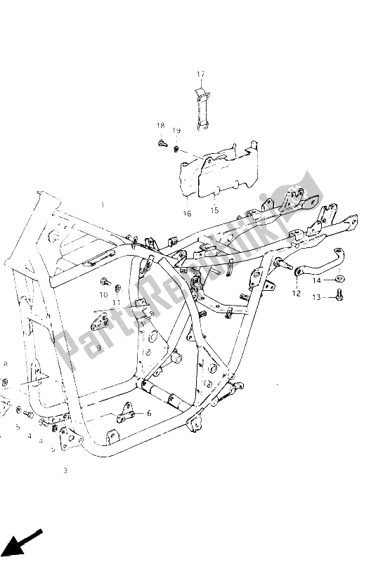 Alle onderdelen voor de Kader van de Suzuki GSX 400S 1986