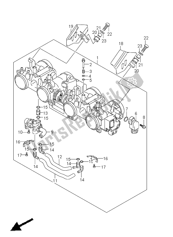 All parts for the Throttle Body of the Suzuki GSF 1250A Bandit 2011