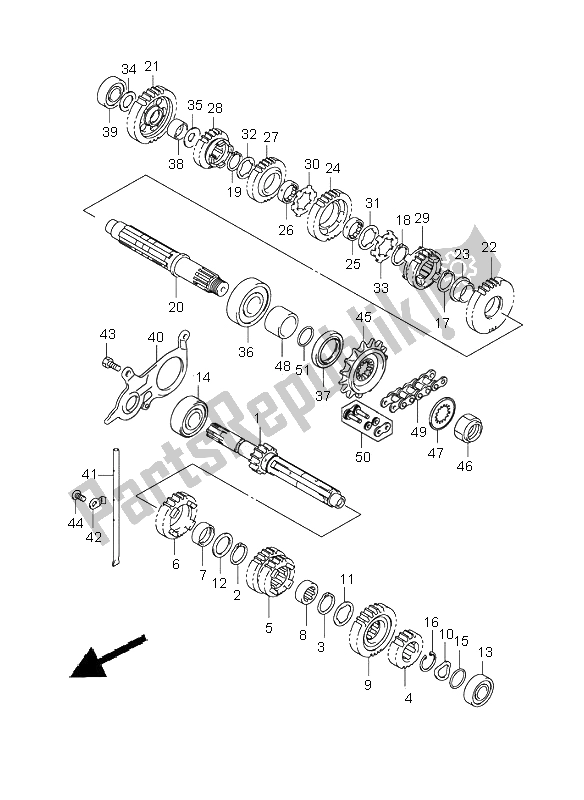 All parts for the Transmission of the Suzuki SV 650 NS 2005