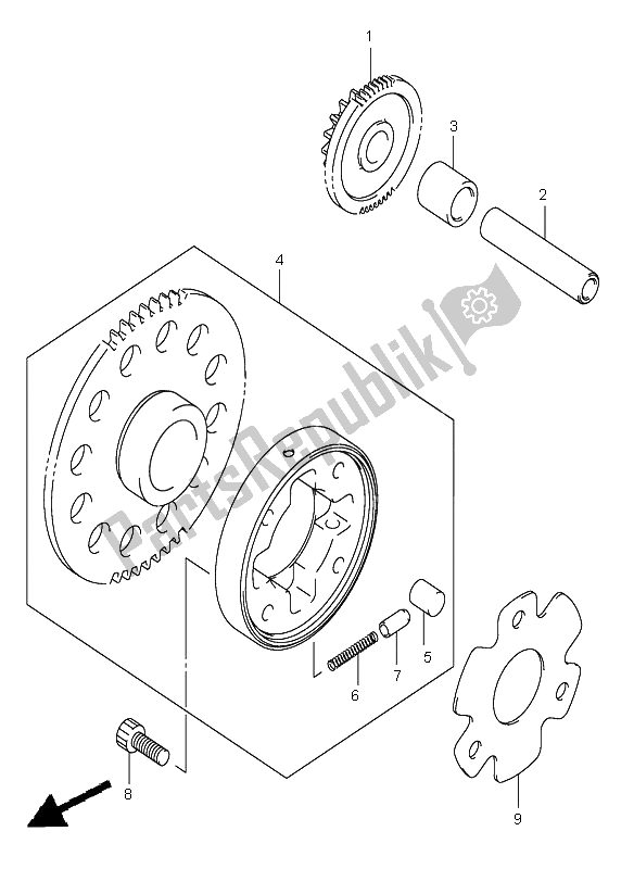 All parts for the Starter Clutch of the Suzuki RV 125 Vanvan 2006