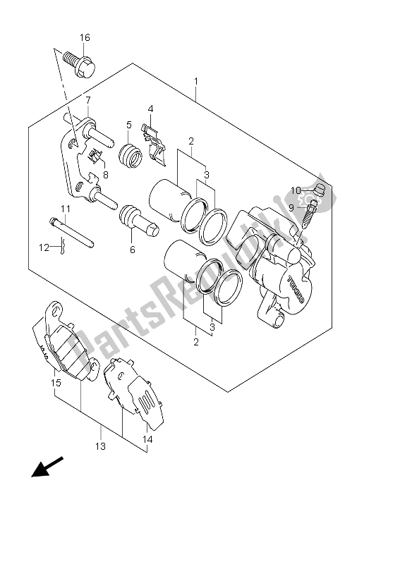 All parts for the Front Caliper of the Suzuki DL 650 V Strom 2006