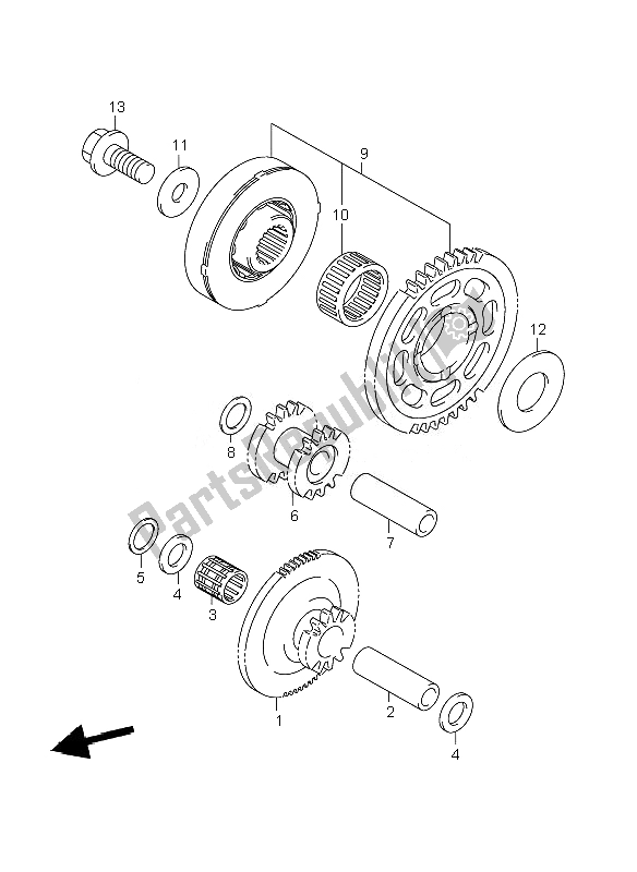 Tutte le parti per il Frizione Di Avviamento del Suzuki GSR 600A 2010