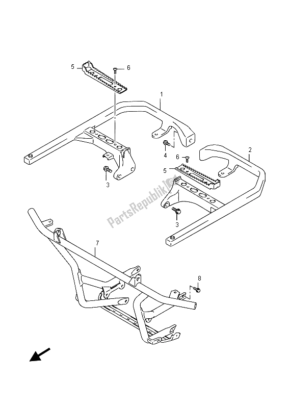 All parts for the Footrest of the Suzuki LT A 750 XPZ Kingquad AXI 4X4 2015