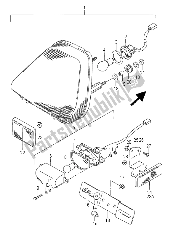 Todas las partes para Luz De Combinación Trasera de Suzuki GSX 750F 1996