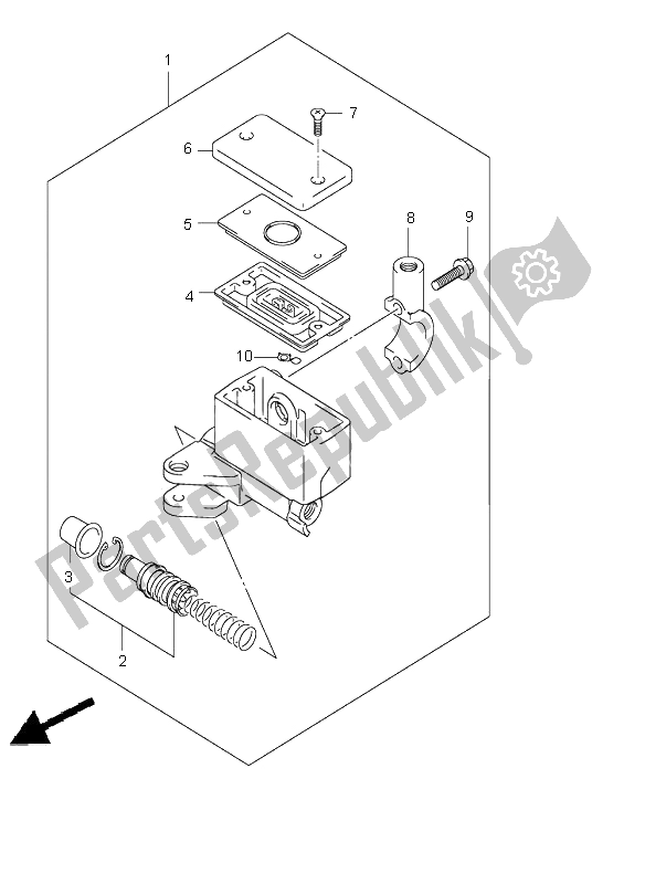 All parts for the Front Master Cylinder of the Suzuki GSX 1400 2002