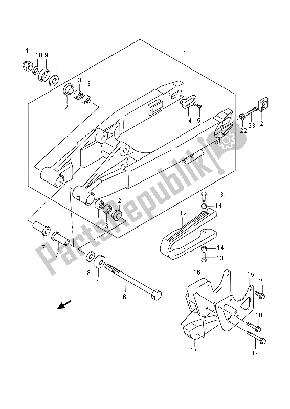 Toutes les pièces pour le Bras Oscillant Arrière (lw) du Suzuki RM 85 SW LW 2014