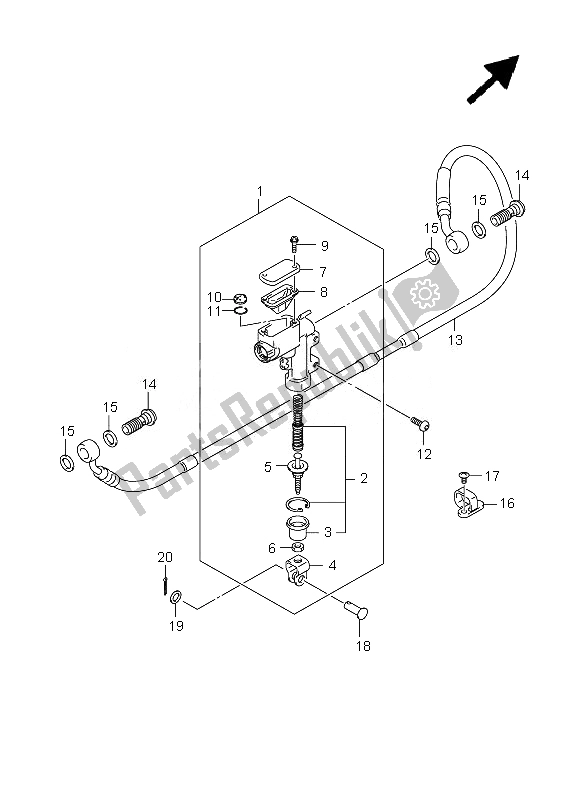 Tutte le parti per il Pompa Freno Posteriore del Suzuki RM Z 450 2010