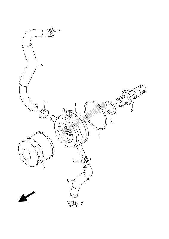 Tutte le parti per il Radiatore Dell'olio del Suzuki GSX 1250 FA 2012