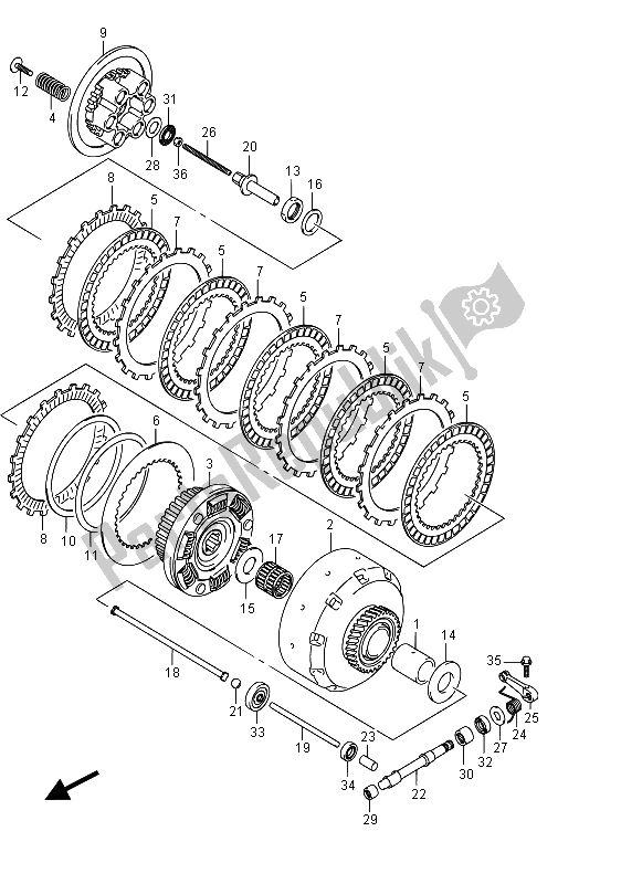 Todas las partes para Embrague (vzr1800 E02) de Suzuki VZR 1800 BZ M Intruder 2015