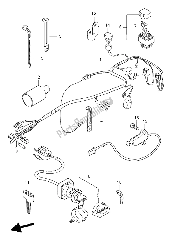 All parts for the Wiring Harness of the Suzuki LT 80 Quadsport 2004