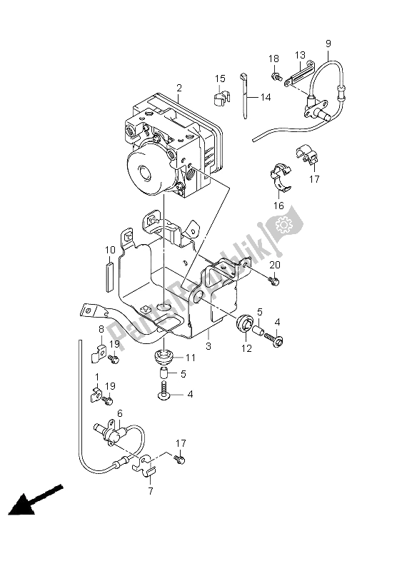 Alle onderdelen voor de Hydraulische Eenheid (sfv650a-ua) van de Suzuki SFV 650A Gladius 2009