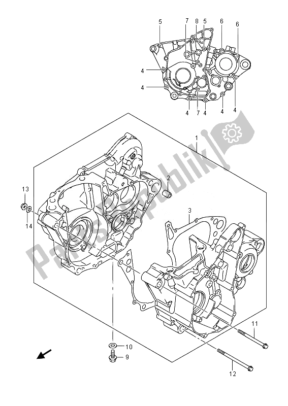 Todas as partes de Bloco Do Motor do Suzuki RMX 450Z 2014
