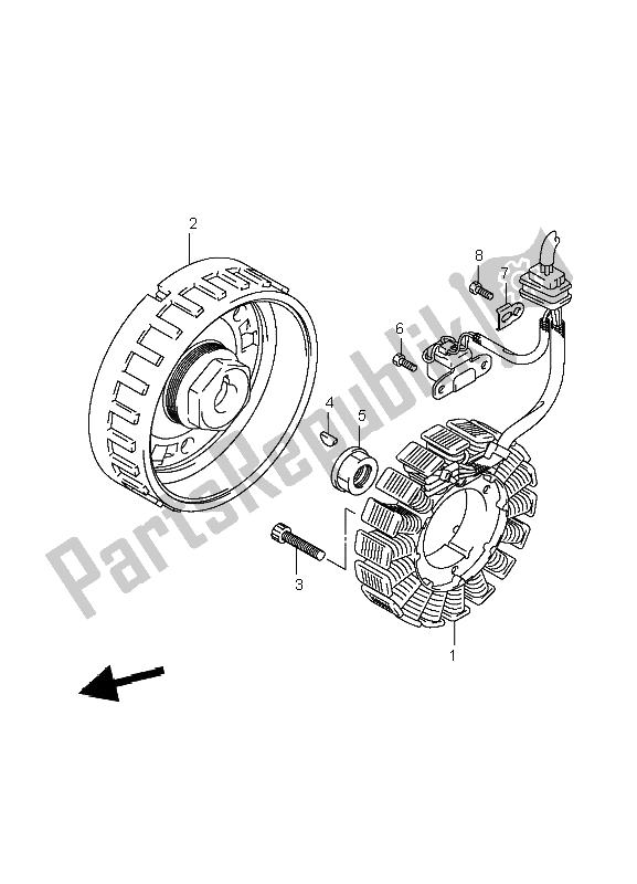 Wszystkie części do Magneto Suzuki LT A 700X Kingquad 4X4 2006