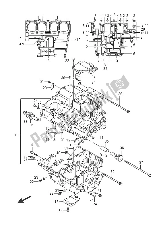 Todas as partes de Bloco Do Motor do Suzuki GSX 1250 FA 2016