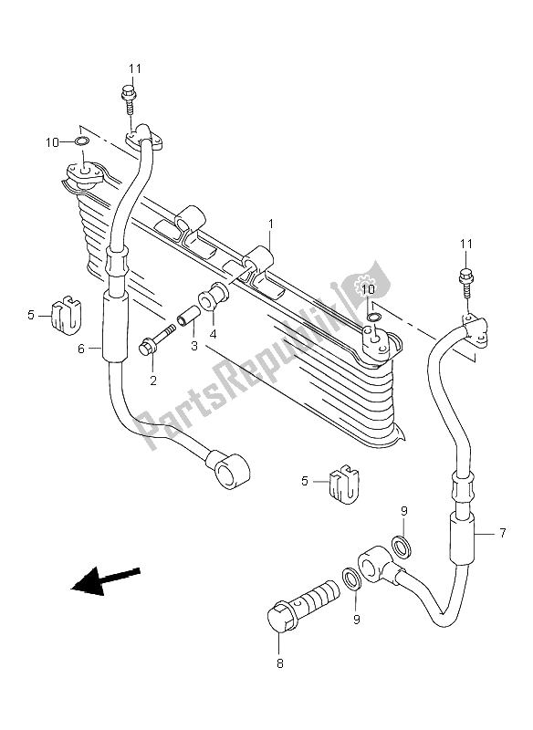 Tutte le parti per il Radiatore Dell'olio del Suzuki GSX 600F 1998