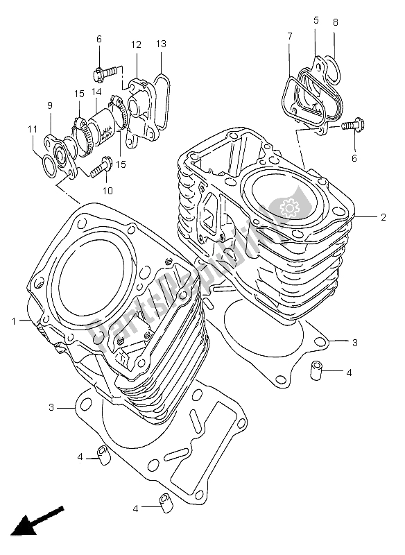 Alle onderdelen voor de Cilinder van de Suzuki VS 800 Intruder 2004