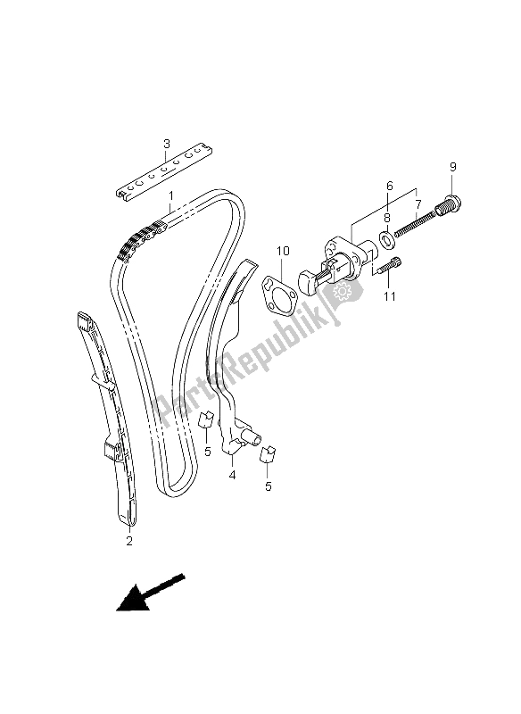 All parts for the Cam Chain of the Suzuki GSX 650 FA 2009