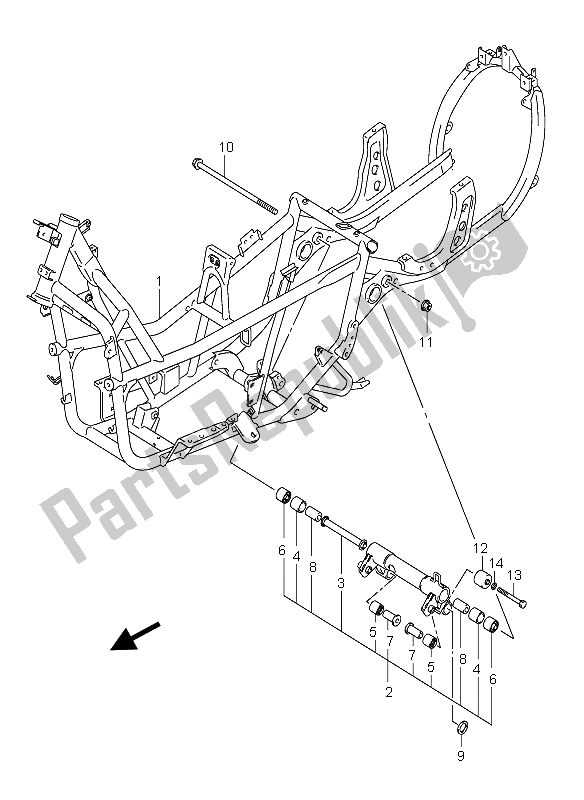 All parts for the Frame of the Suzuki Burgman AN 400S 2006