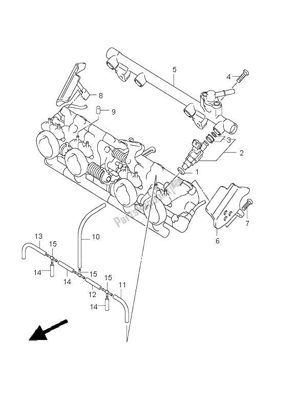 Tutte le parti per il Tubo Flessibile Del Corpo Farfallato E Giunto del Suzuki GSX 1400 2002