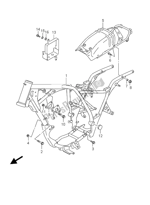 All parts for the Frame of the Suzuki GZ 250 Marauder 2007