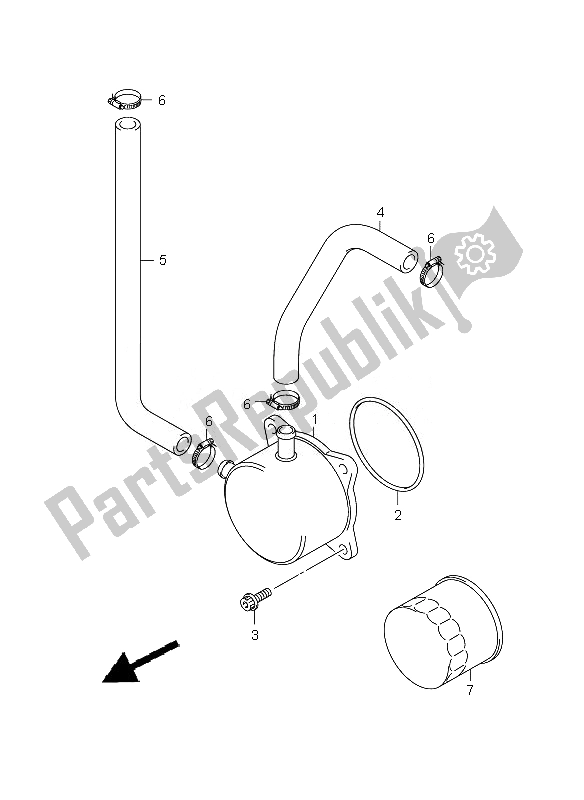 All parts for the Oil Cooler of the Suzuki GSX R 600 2010