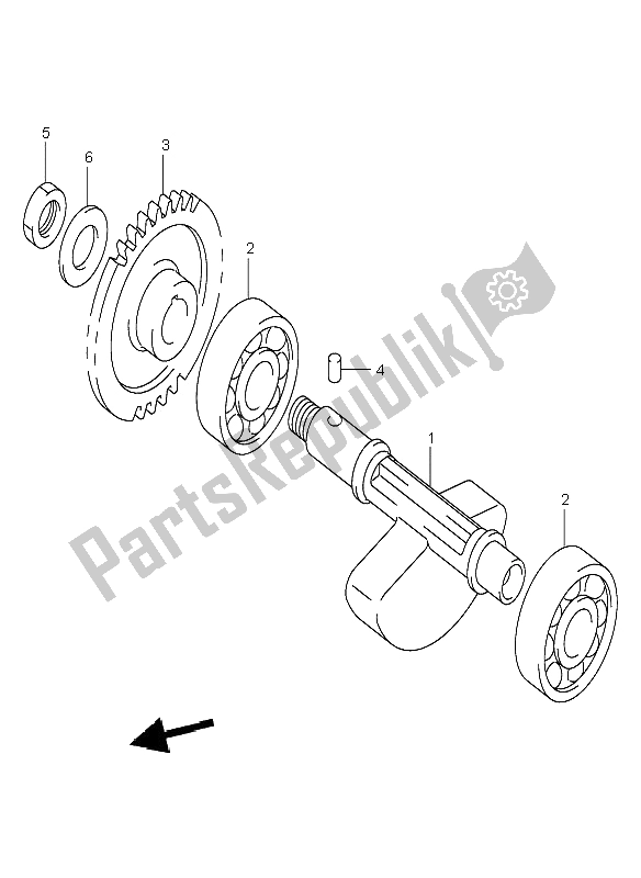 All parts for the Crank Balancer of the Suzuki DR Z 400E 2000