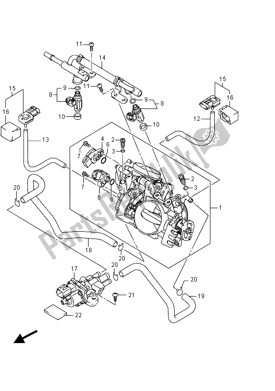 Todas las partes para Cuerpo Del Acelerador (vzr1800bzuf E19) de Suzuki VZR 1800 BZ M Intruder 2015