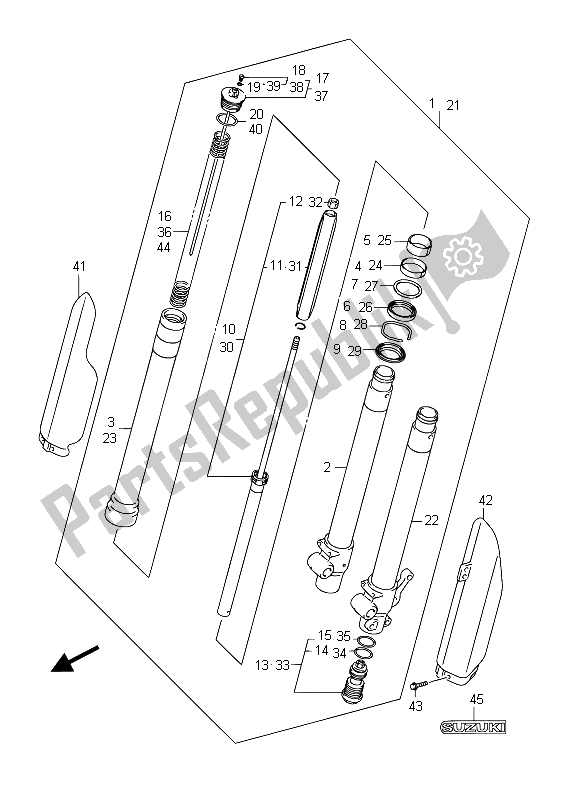 All parts for the Front Fork Damper of the Suzuki RM 85 SW LW 2015