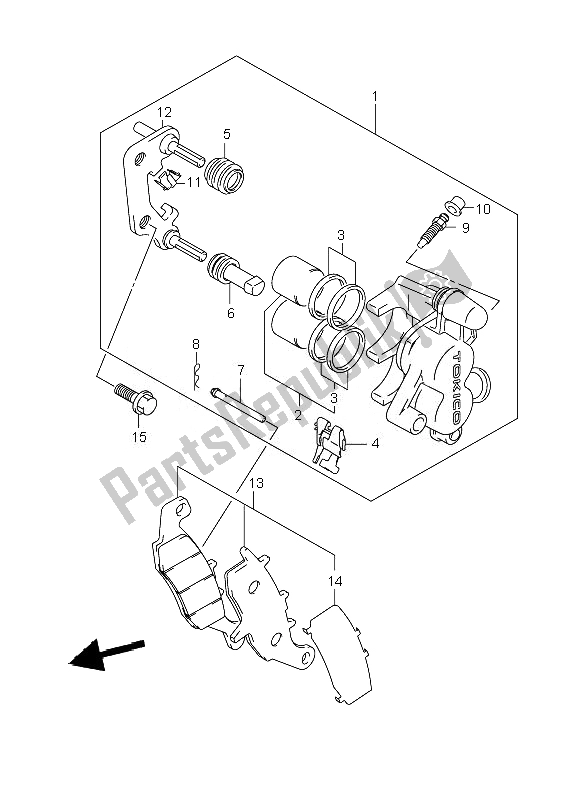 Wszystkie części do Zacisk Przedni Suzuki RM 85 SW LW 2010