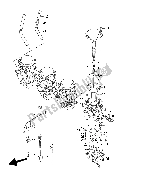 Tutte le parti per il Carburatore del Suzuki GSX 750F 2000