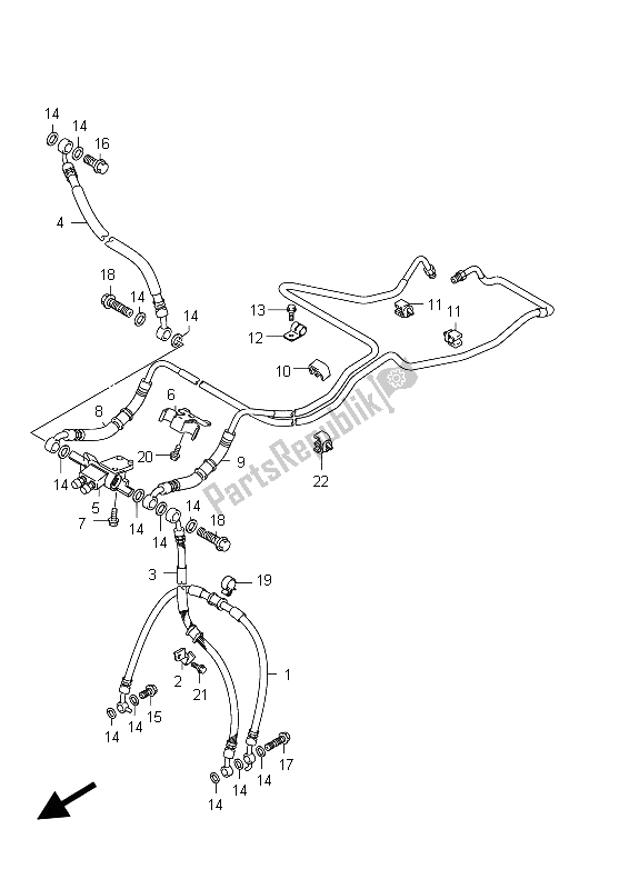 All parts for the Front Brake Hose (gsx650fua E21) of the Suzuki GSX 650 FA 2012