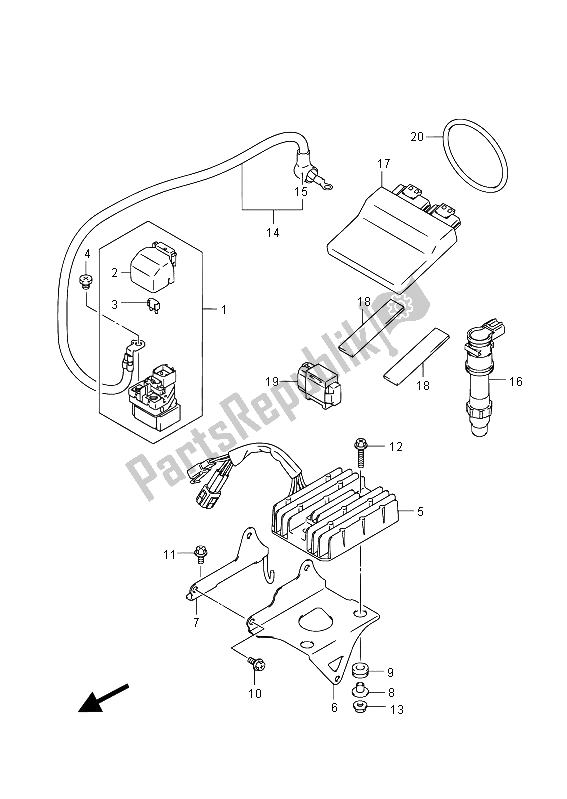 Toutes les pièces pour le électrique (gsf650) du Suzuki GSF 650 Sasa Bandit 2012