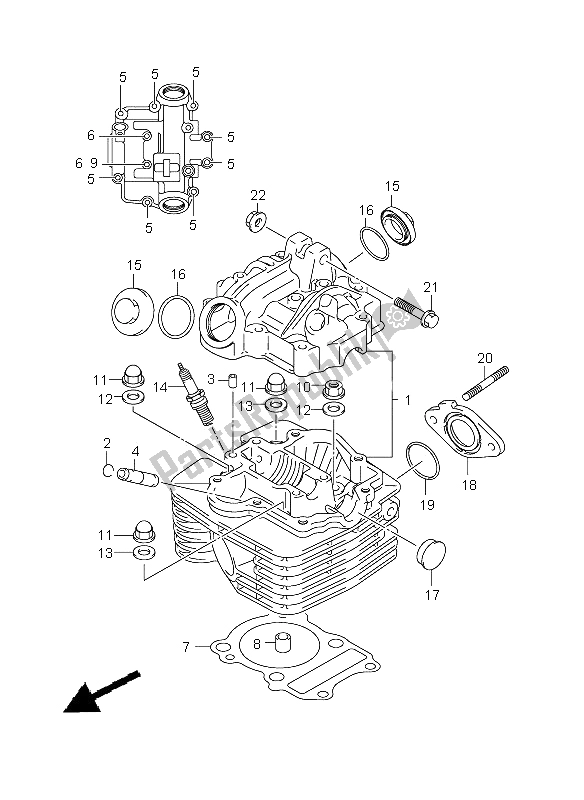 All parts for the Cylinder Head of the Suzuki RV 125 Vanvan 2008