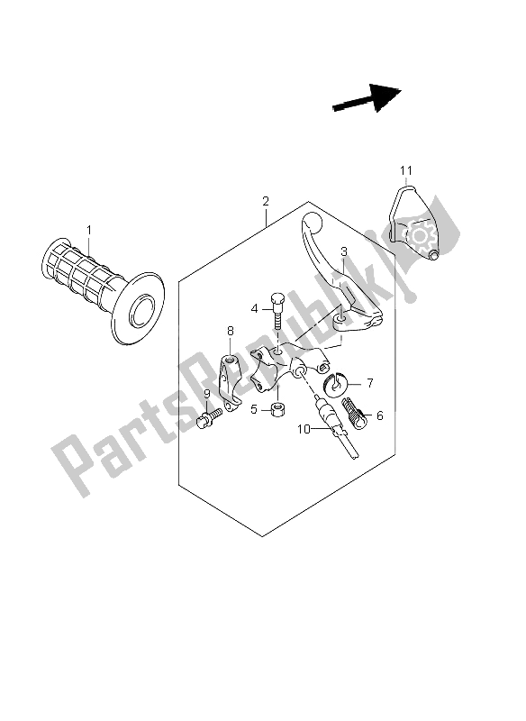 All parts for the Left Handle Lever (dr-z400e E24) of the Suzuki DR Z 400E 2001