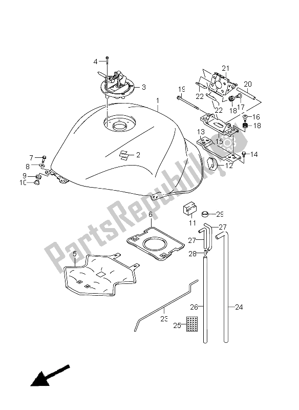 Todas las partes para Tanque De Combustible (gsx1300r E2) de Suzuki GSX 1300R Hayabusa 2011