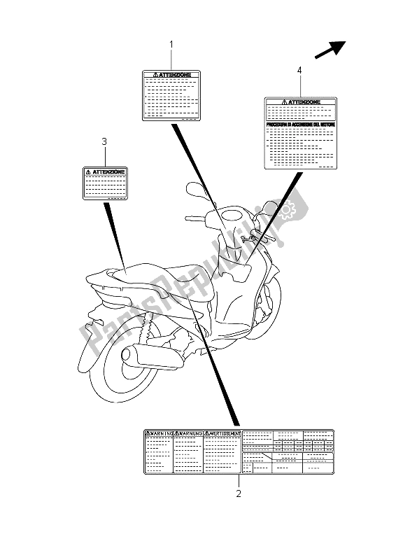 Tutte le parti per il Etichetta del Suzuki UX 150 Sixteen 2011
