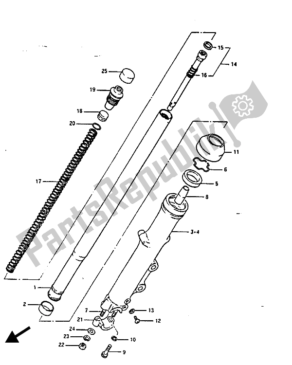 Tutte le parti per il Forcella Anteriore del Suzuki GS 850G 1985