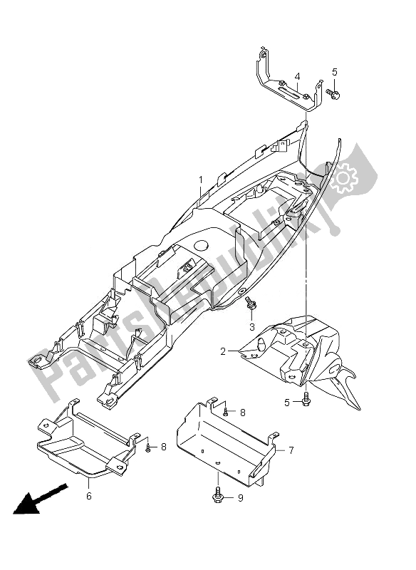 Toutes les pièces pour le Garde-boue Arrière du Suzuki GSF 650 Nsnasa Bandit 2010