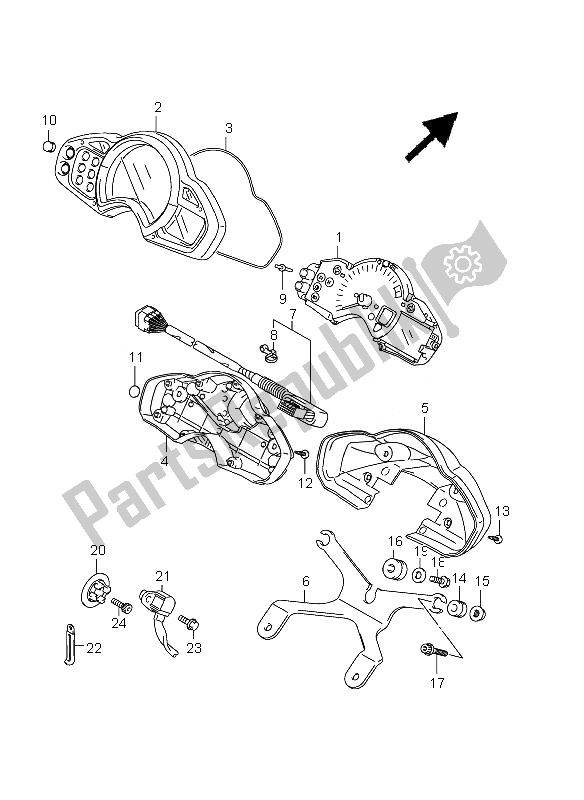 All parts for the Speedometer of the Suzuki SFV 650A Gladius 2010