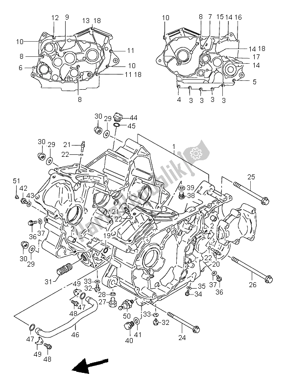 Tutte le parti per il Carter del Suzuki VS 800 Intruder 1998