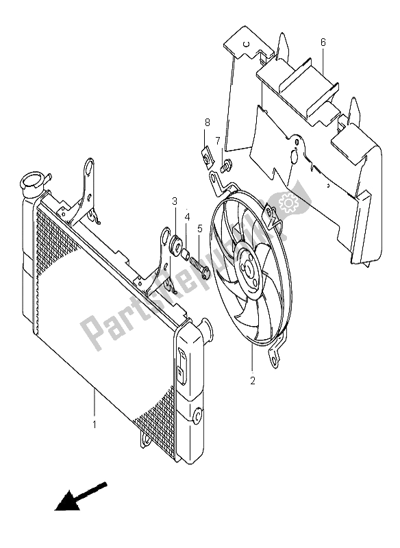 Todas as partes de Radiador do Suzuki DL 1000 V Strom 2004