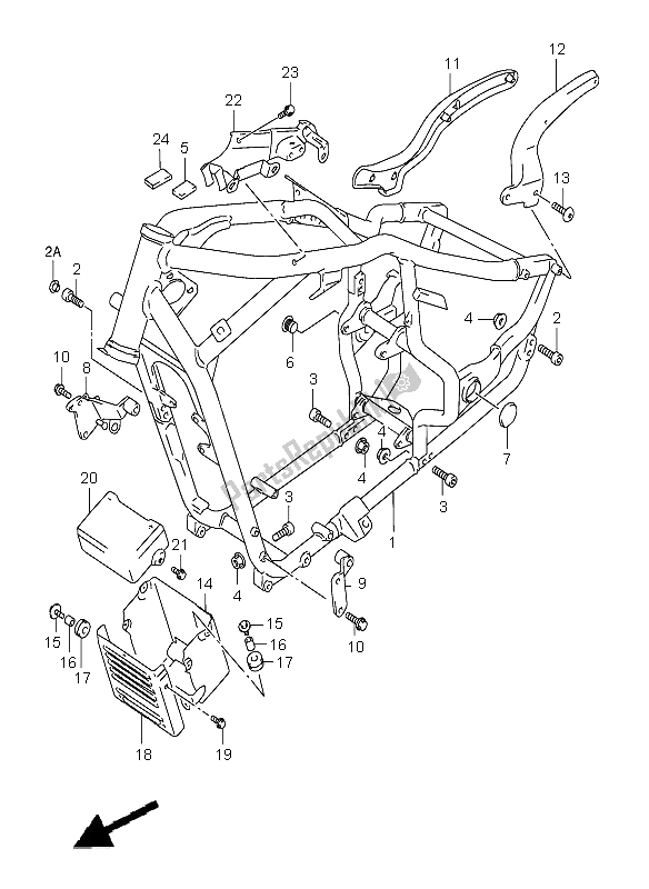 All parts for the Frame of the Suzuki VL 1500 Intruder LC 2008