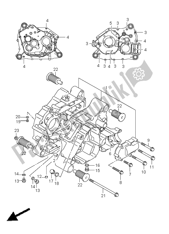 Todas as partes de Bloco Do Motor do Suzuki LT Z 250Z Quadsport 2010