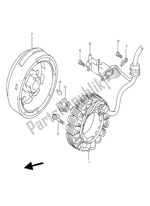 Tutte le parti per il Magnete del Suzuki LT A 500F Vinsion 4X4 2004