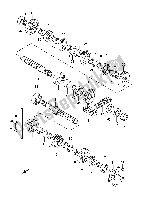 All parts for the Transmission of the Suzuki SFV 650A Gladius 2014