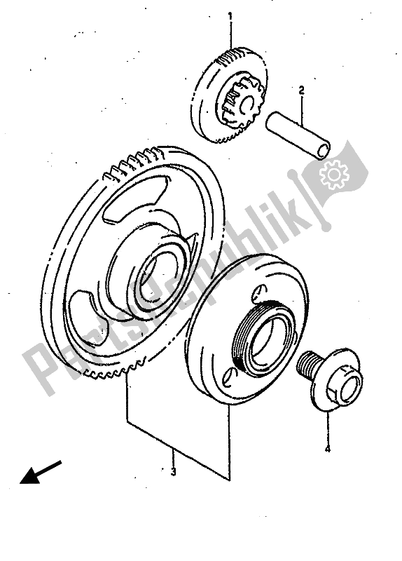 All parts for the Starter Clutch of the Suzuki GSX R 1100 1990